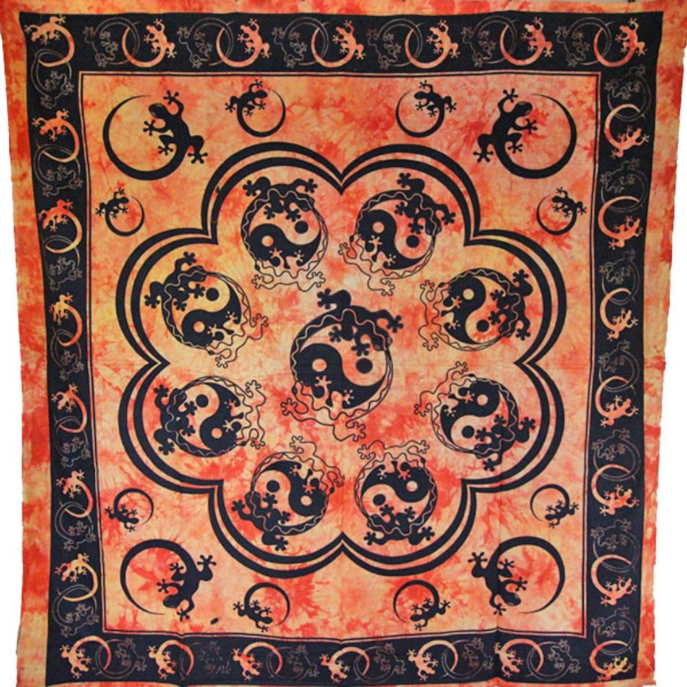 Salamander Habitat & Yin Yang Art Trippy Tapestry